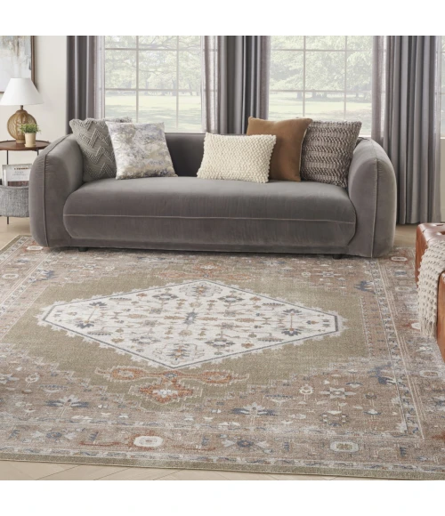 Nourison Astra Machine Washable Sage Multicolor ASW11 7ft. x 10ft. Rect. Rug