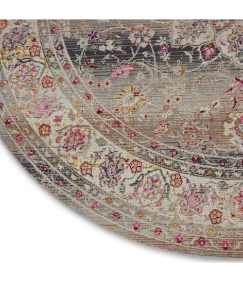 Nourison Vintage Kashan Round Area Rug VKA01-Grey
