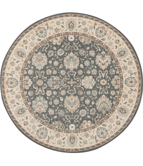 Nourison Living Treasures Round Area Rug LI16-Grey/Ivory