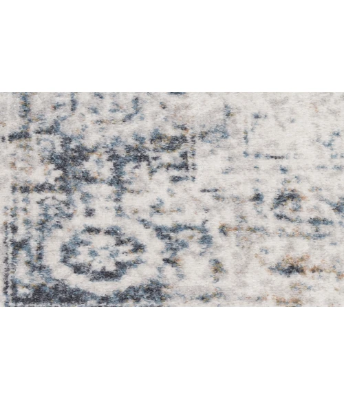 Nourison Astra Machine Washable Ivory Blue ASW16 2 ft. 2 in. X 8 ft. Rectangle Rug