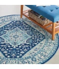 Nourison Tranquil Round Area Rug TRA06-Ivory/Navy