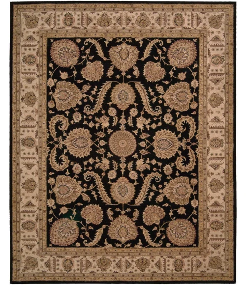 Nourison Home Heritage Hall Black HE19 7ft.9in. x 9ft.9in. Rect. Rug