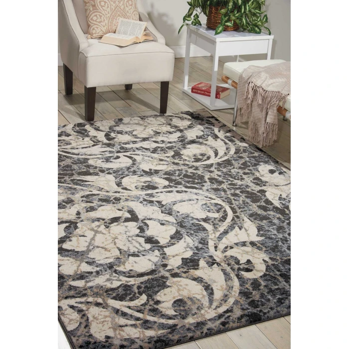 Nourison Maxell Area Rug MAE10-Ivory/Charcoal