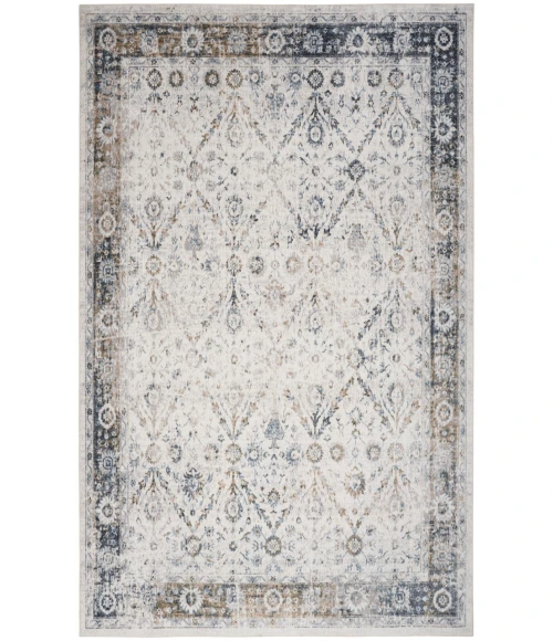 Nourison Astra Machine Washable Ivory Blue ASW16 6 ft. 7 in. X 9 ft. Rectangle Rug