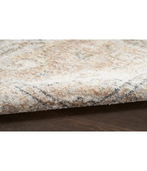 Nourison Astra Machine Washable Beige ASW12 5 ft. 3 in. Round Rug