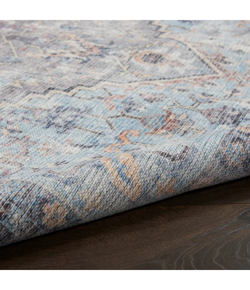 Nicole Curtis Machine Washable Series 1 Area Rug SR104 Blue 4' x 6'