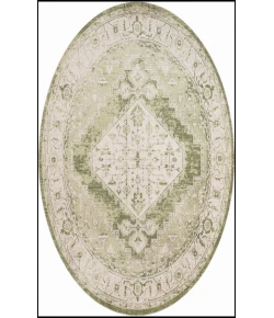 Nourison Home Astra Machine Washable ASW11 Ivory Green 7 ft. 10 in. Round Area Rug