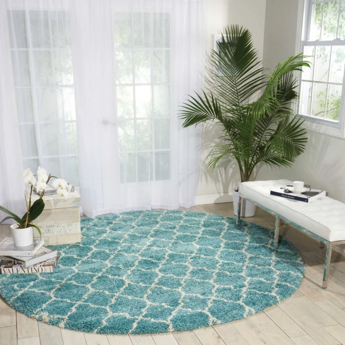 Nourison Amore Round Area Rug AMOR2-Aqua