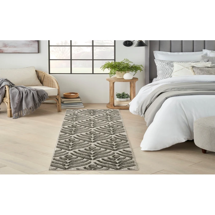 Nourison Aloha Charcoal ALH35 2 ft. X 6 ft. Rectangle Rug