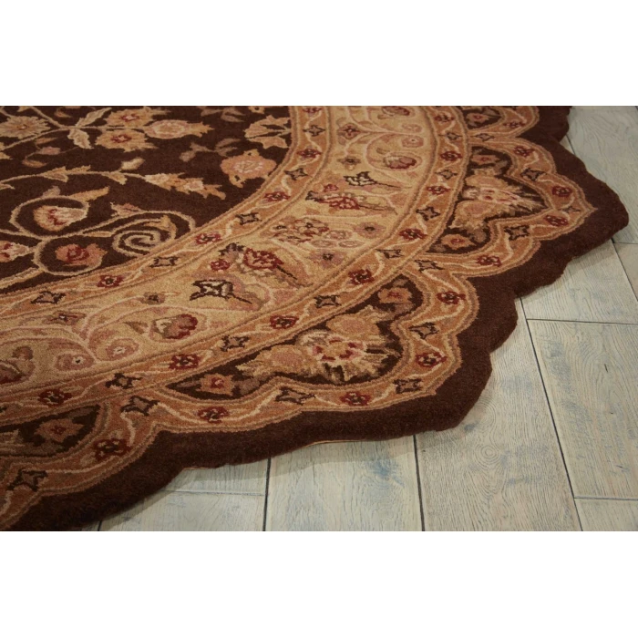 Nourison Home Heritage Hall Brown HE05 9ft. x Round Round Rug