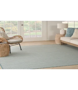 Nourison Home Courtyard COU01 Ivory Aqua 6 ft. Square Area Rug