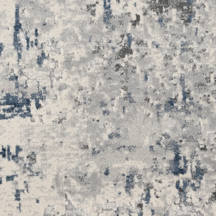 Nourison Rustic Textures Area Rug RUS07 Ivory Grey Blue 7'10" Round