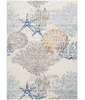 Nourison Seaside Ivory Grey Blue SDS04 5 ft. X 7 ft. Rect. Rug