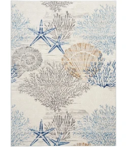 Nourison Home Seaside SDS04 Ivory Grey Blue 5 ft. 3 in. X 7 ft. 3 in. Area Rug