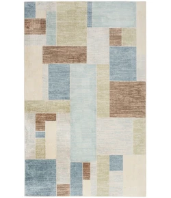 Nourison Home Astra Machine Washable ASW09 Blue Green Multi 5 ft. 3 in. X 7 ft. Area Rug