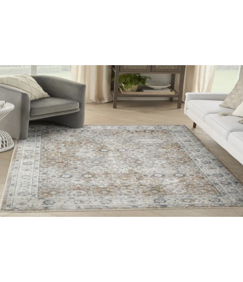 Nourison Astra Machine Washable Silver Taupe ASW16 5 ft. 3 in. X 7 ft. Rectangle Rug