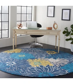 Nourison Home Passion PSN17 Blue 8 ft. Round Area Rug