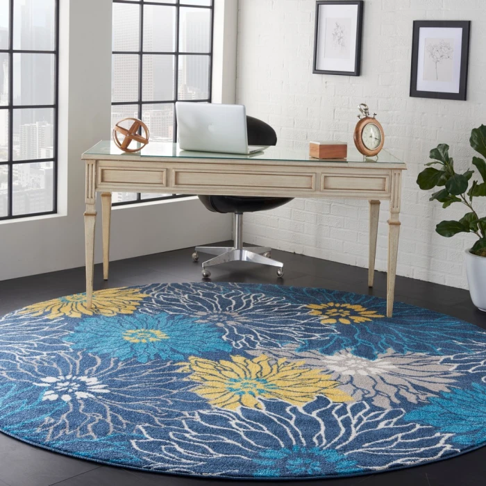 Nourison Passion Round Area Rug PSN17-Blue