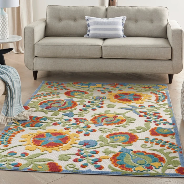 Nourison Aloha Area Rug ALH17-Ivory/Multi
