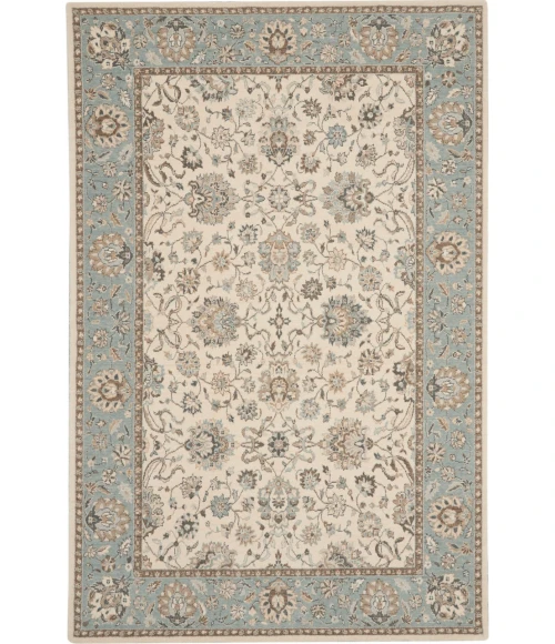 Nourison Living Treasures Area Rug LI16-Ivory/Aqua