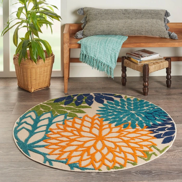 Nourison Aloha Round Area Rug ALH05-Multicolor
