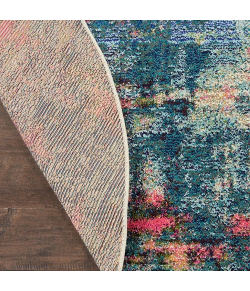 Nourison Celestial Round Area Rug CES09-Blue/Yellow