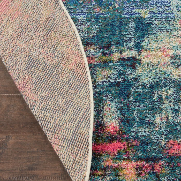Nourison Celestial Round Area Rug CES09-Blue/Yellow