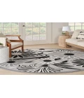 Nourison Aloha Black White ALH33 7’10” Round Rug