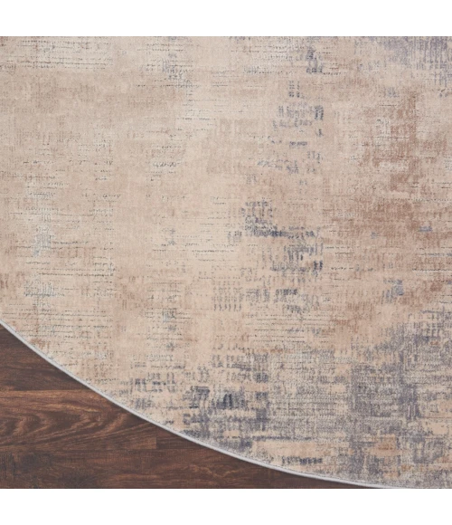 Nourison Rustic Textures Area Rug RUS02 Beige/Grey 5'3" Round