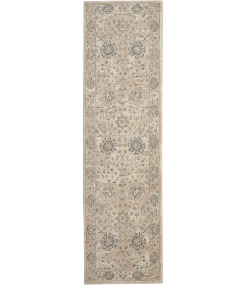kathy ireland Home Moroccan Celebration Runner Area Rug KI384-Ivory/Sand