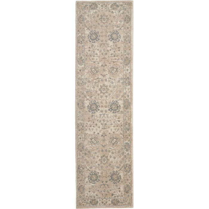 kathy ireland Home Moroccan Celebration Runner Area Rug KI384-Ivory/Sand