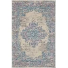 Nourison Home Grafix GRF14 Ivory Pink 3 ft. X 5 ft. Area Rug