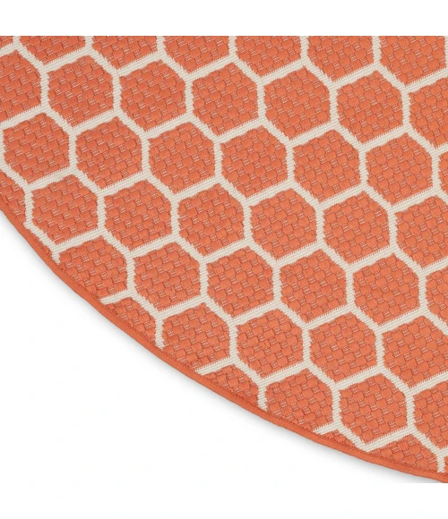 Nourison Twist Reversible Coral TWS01 8 ft. X Round Rug