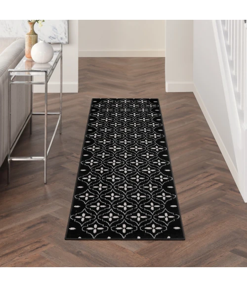 Nourison Home Nourison Essentials Black Ivory NRE04 2 ft. 2 in. X 7 ft. 6 in. Rectangle Rug