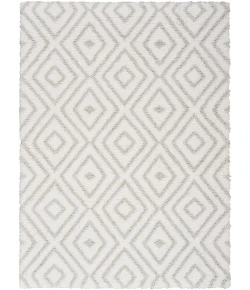 Nourison Home Modern Shag MMD01 Ivory Silver 5 ft. 3 in. X 7 ft. Area Rug