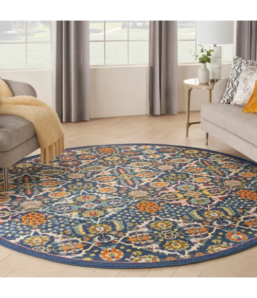 Nourison Allur Area Rug ALR03 Navy Multicolor