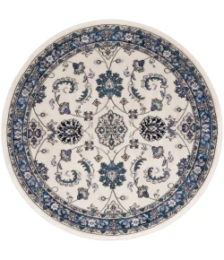 Nourison Home Nourison Essentials NRE05 Ivory Blue 4 ft. Round Area Rug