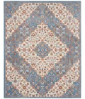 Nourison Elation Area Rug ETN08 Ivory Blue 7'10" x 9'10"