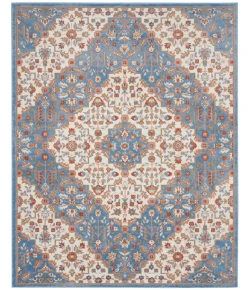 Nourison Home Elation ETN08 Ivory Blue 7 ft. 10 in. X 9 ft. 10 in. Area Rug
