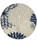 Nourison Aloha Round Area Rug ALH05-Ivory/Navy