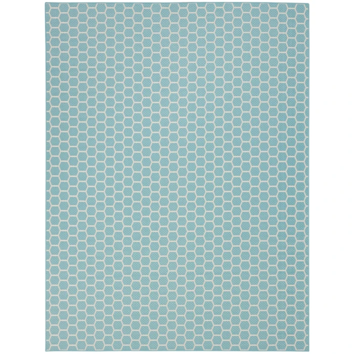 Nourison Twist Reversible Aqua TWS01 8 ft. X 10 ft. Rect. Rug