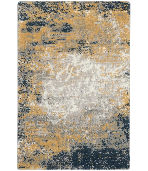 Nourison Twilight Area Rug TWI22 Navy Gold 2' x 3'