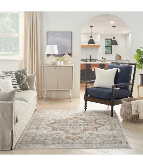 Nourison Astra Machine Washable Area Rug ASW12 Grey/Multi