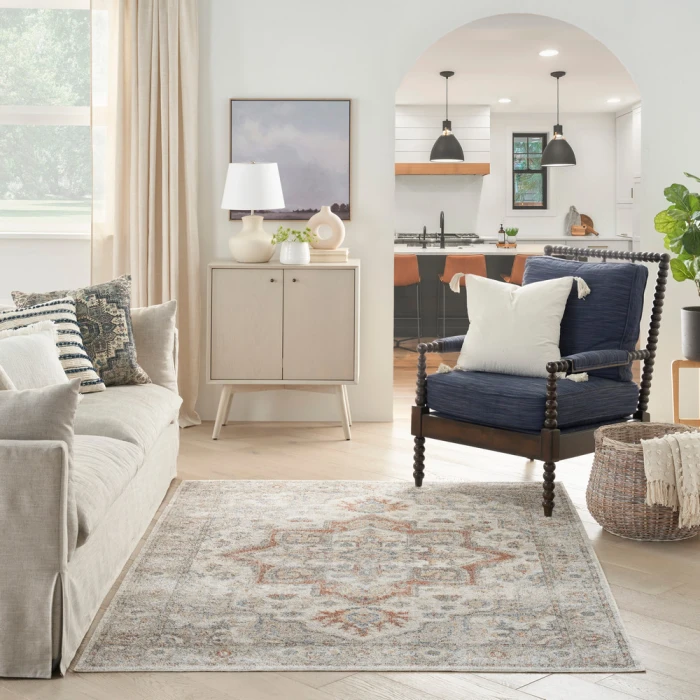 Nourison Astra Machine Washable Area Rug ASW12 Grey/Multi