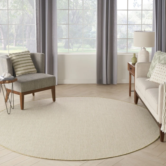 Nourison Home Courtyard Tan COU01 5ft. x Round Round Rug