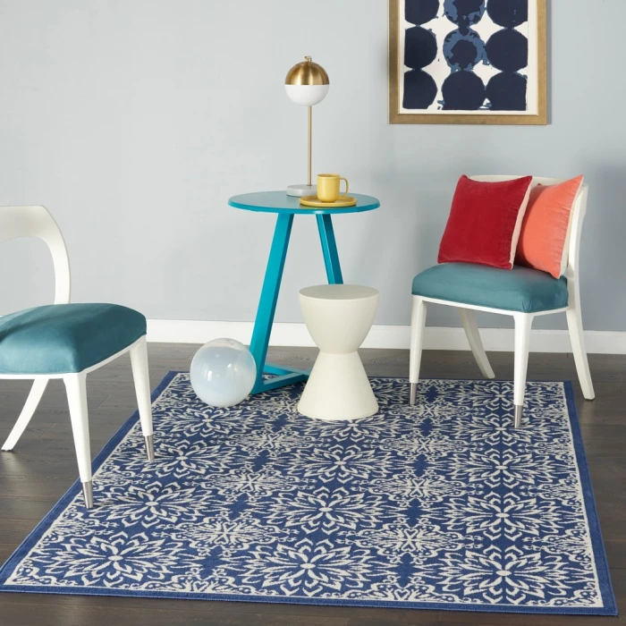 Nourison Jubilant Area Rug JUB06-Navy/Ivory