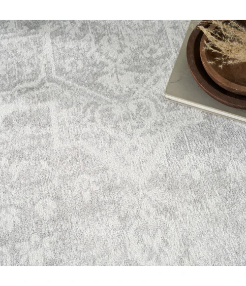 Nourison Astra Machine Washable Grey ASW12 6 ft. 7 in. X 9 ft. Rect. Rug