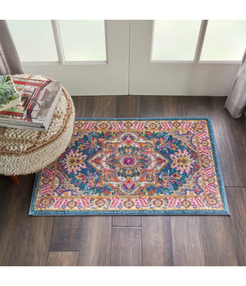 Nourison Passion Area Rug PSN20-Teal Multicolor