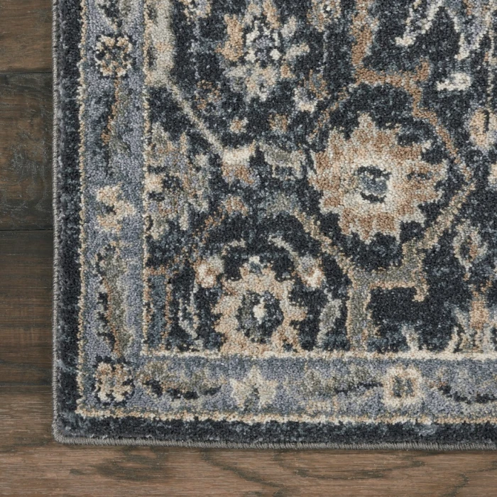 kathy ireland Home Moroccan Celebration Runner Area Rug KI385-Navy