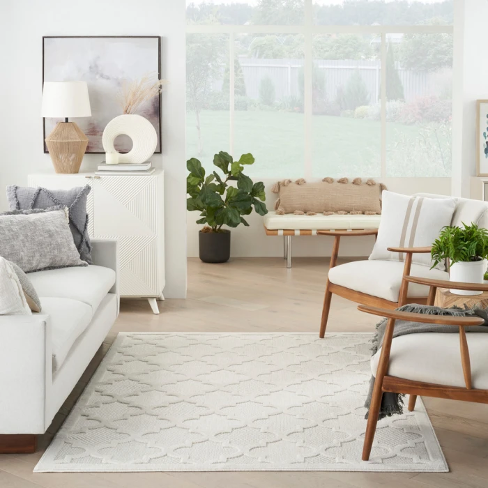 Nourison Easy Care Area Rug NES01 Ivory/White